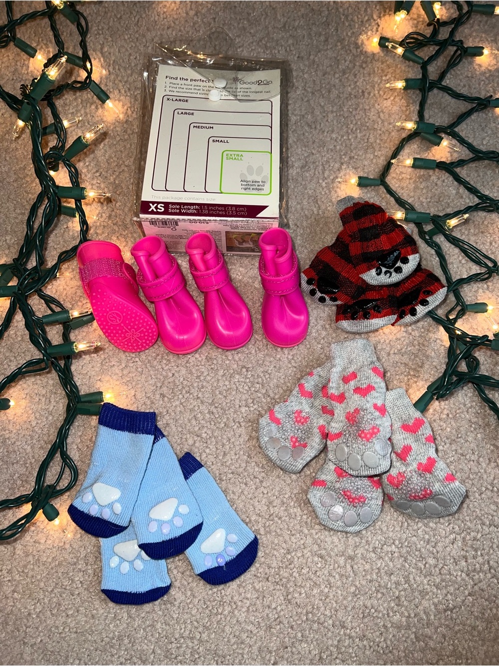 Pet Dog Waterproof Booties with Assorted Pet Socks! Size Small & XS